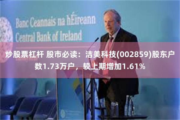 炒股票杠杆 股市必读：洁美科技(002859)股东户数1.73万户，较上期增加1.61%